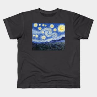 Van Gogh starry night without tree Kids T-Shirt